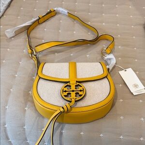 Tory Burch Yellow and Cream Crossbody Bag